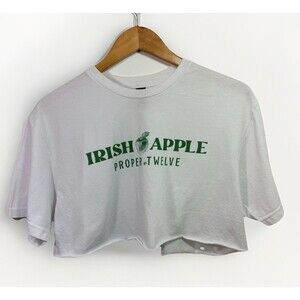 Proper Twelve Irish Apple Whiskey T Shirt Cropped Women L St Patrick’s Green